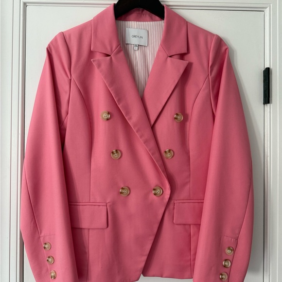 Greylin Pink Double-Breasted Blazer - Picture 1 of 10